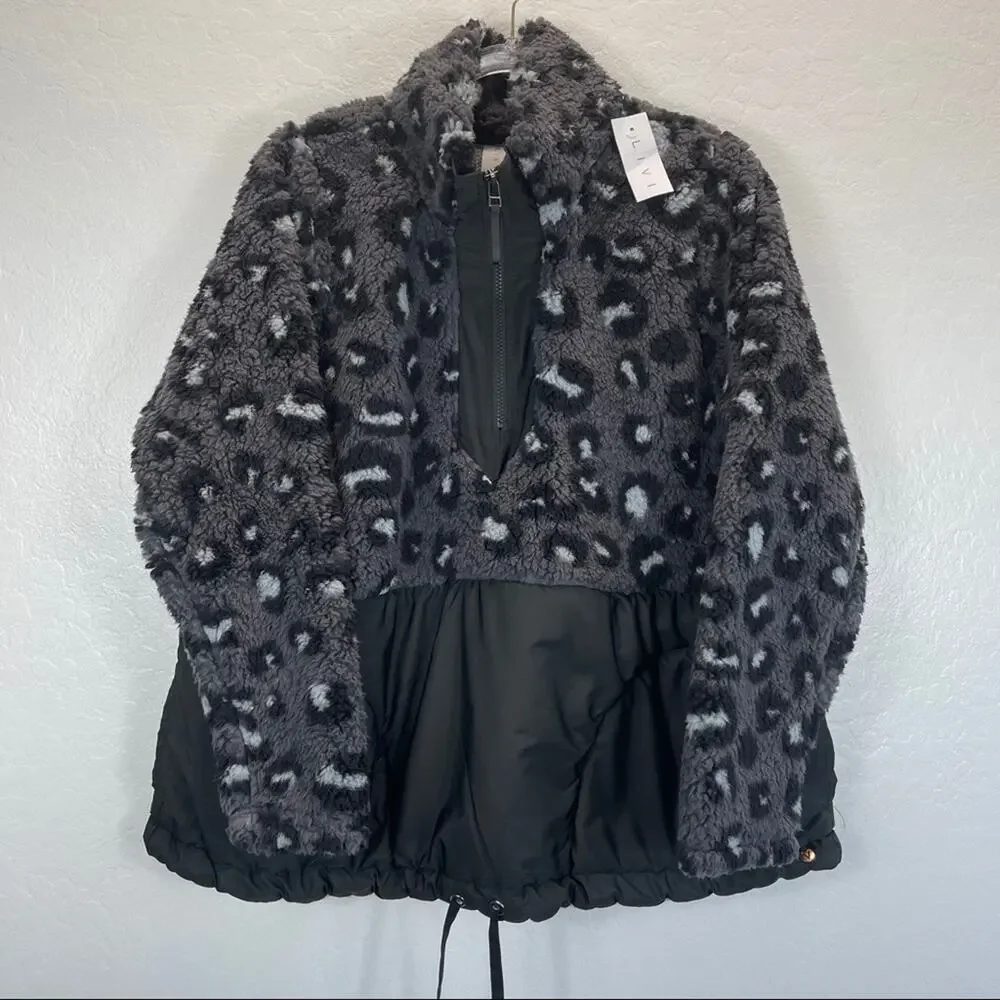 Lane Bryant LIVI Sherpa Half Zip Pullover Jacket Sweater